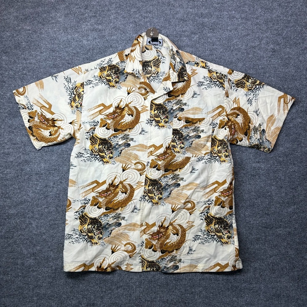 Yago Dragon Hawaiian Shirt Men's Allover Print Short Sleeve Tropical Beach Large